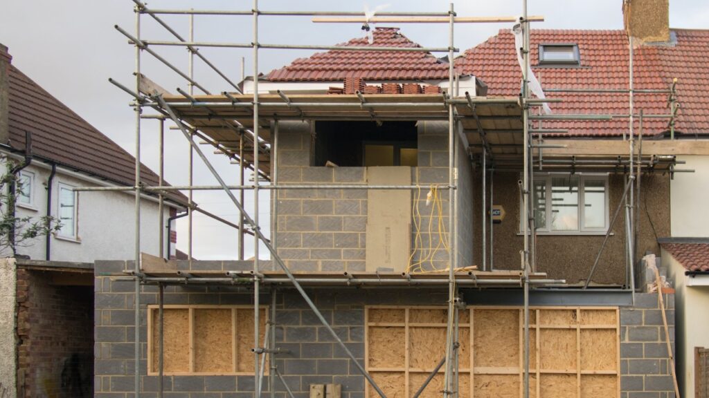 Construction of a house extension